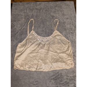 Vintage Y2K Lim's size L Silk Blend Beaded Crop Cami Tank Top Camisole